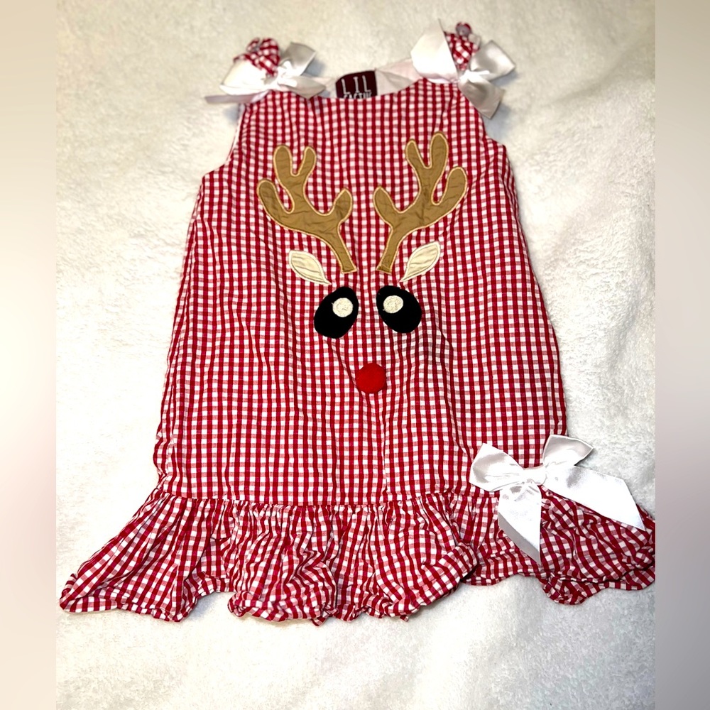 Lil Cactus girls Christmas reindeer dress, size 4T